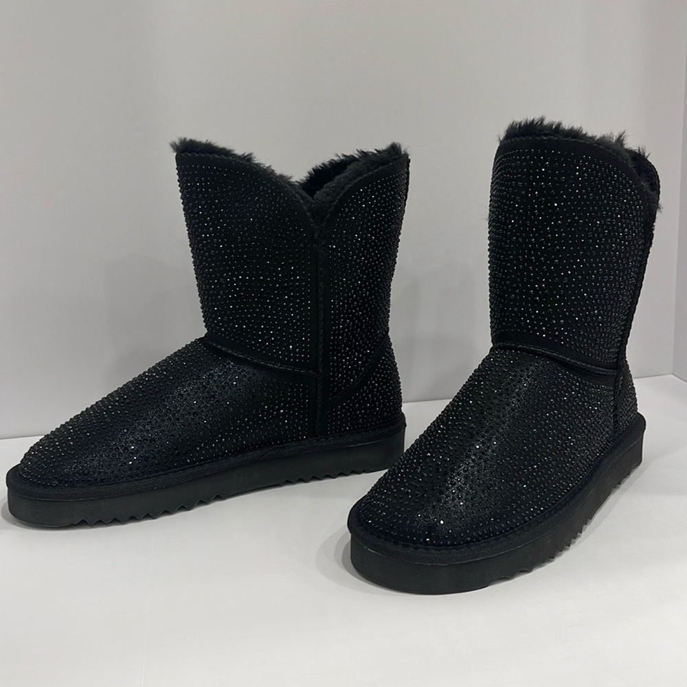 INC International Concepts NWT Black Bling Sparkle Boots. Size 8, Original Box
